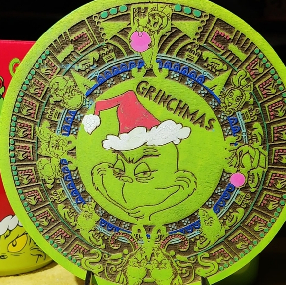 Grinch Aztec calendar Christmas - Picture 3 of 3